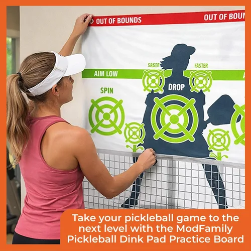 Vista 5 de Modfamily - Póster de tablero de práctica de Pickleball Dink Pad Rebounder Training Aid – Mejora tu juego de pickle-ball dinks y reflejos