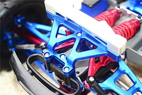 Vista 2 de GPM Upgrades - Soporte frontal de aluminio para 1/10 E-Revo VXL Rushless (86086-4) RC Cars (azul)