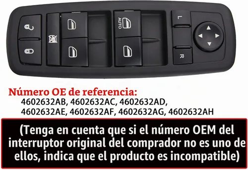 Vista 2 de 8 pines + 13 pines requiere comprobación. Interruptor de ventana eléctrico para Jeep Liberty y Dodge Nitro 2008-2012, Dodge Journey 2009-2010
