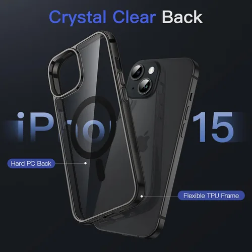Vista 4 de JETech Funda magnética para iPhone 15, color negro