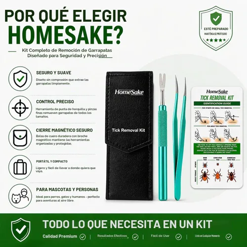 Vista 8 de Homesake Herramienta de eliminación de garrapatas para perros, gatos y seres humanos Kit removedor de garrapatas de ciervo Herramienta