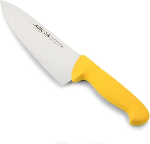 Vista 11 de Arcos Cuchillo de chef de acero inoxidable nitrum de 8 pulgadas y hoja de 7.874 in. Cuchillo de cocina profesional multiusos. Mango ergonómico