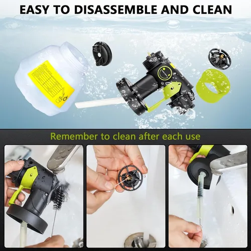 Vista 6 de Pulverizador de pintura inalámbrico compatible con batería Ryobi One de 18V, capacidad de 1000ml, pistola de pintura en aerosol HVLP, 3 patrones y 4
