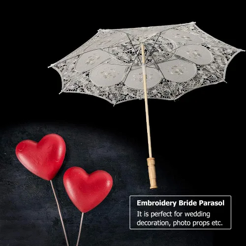 Vista 2 de Sombrilla de encaje negro hecho a mano de encaje sombrilla plegable paraguas boda nupcial para dama mujer fiesta decoración baile fotografía prop