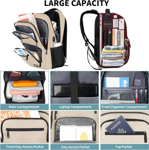 Vista 2 de Skaypibs Mochilas escolares para mujeres, mochilas escolares para niñas, niños y adolescentes, mochilas para laptop de 15.6 pulgadas con puerto