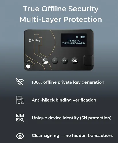Vista 5 de imKey Pro Crypto Hardware Wallet Secure Cold Crypto Wallet con almacenamiento fuera de línea CC EAL6+ Seguro para activos digitales Bitcoin Ethereum
