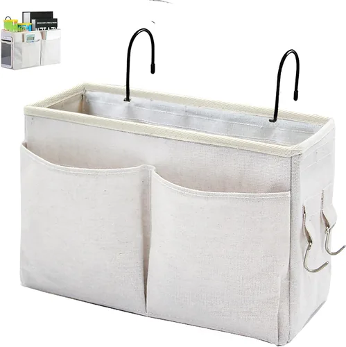 Vista 18 de Organizador de Mesita de Noche/Bolsa de Almacenamiento Colgante de Mesita de Noche Organizador Multifuncional para Literas Camas de Hospital Rieles
