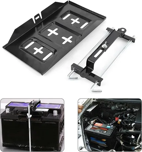 Vista 6 de Bandeja de batería, bandeja de sujeción de batería, abrazadera de soporte, kit de montaje para automóvil (10.6 in)
