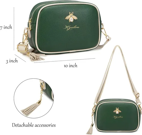Vista 2 de Bolso cruzado pequeño para teléfono celular, bolso de hombro con borla para mujer