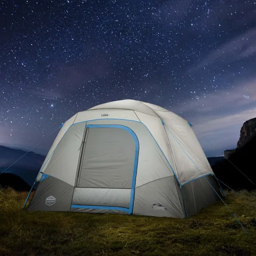 Vista 2 de CORE Tienda de campaña con cúpula iluminada para 6 personas para la familia al aire libre, senderismo y mochilero Tienda de campaña portátil