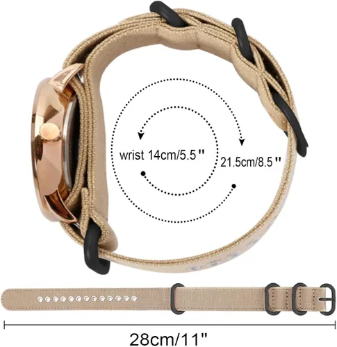 Vista 6 de Correa de lona para reloj de 0.709in, 0.787in, 0.866in, 0.945in, 1.024in, resistente, repuesto deportivo para hombres en negro, azul, verde militar