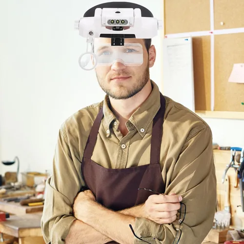 Vista 4 de LED Head Mounted Magnifier with Lights for Jewelry and Eyelashes