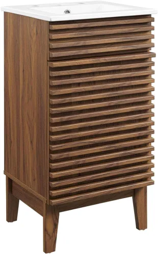 Vista 64 de Modway Render 23.5" tocador de baño en nogal (lavabo no incluido)