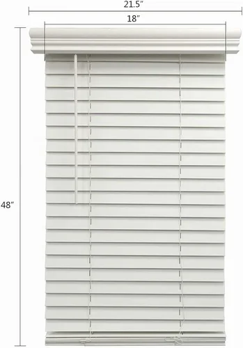 Vista 5 de METRO GALAXY Persianas horizontales venecianas de madera sintética de 2 pulgadas, persianas inalámbricas de montaje interior parcial, 18 x 48