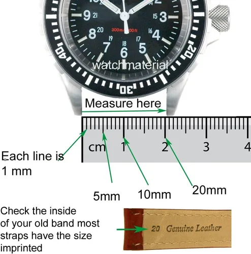 Vista 4 de Panerai Style - Correa de reloj de cuero grueso como original pesado IPB negro chapado hebilla negro 24 milímetros