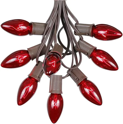 Vista 7 de Novelty Lights C9 Juego de luces de Navidad verdes - Cadena de luces de Navidad para exteriores - Luces de Navidad colgantes - Cadena de luces