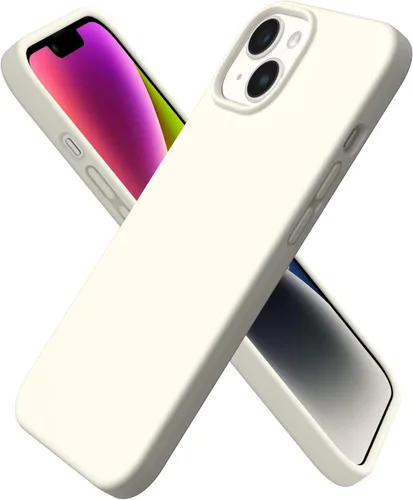 Vista 19 de ORNARTO Funda para iPhone 14 de 6.1 pulgadas, cubierta delgada de silicona Azul bebé