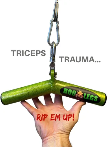 Vista 3 de Barra de tríceps 'Piglet' para accesorios de cable de gimnasio de entrenamiento Barra de agarre grasa para tríceps