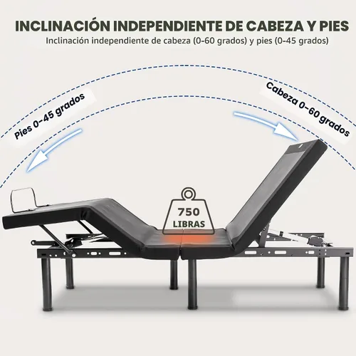 Vista 2 de MLILY EGOHOME - Base de cama ajustable con control remoto inalámbrico