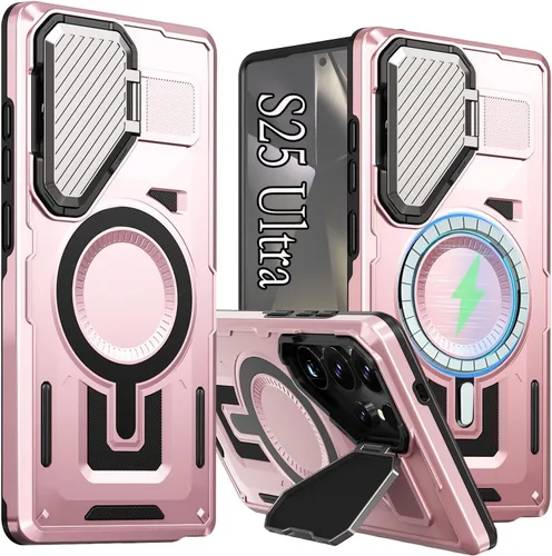 Vista 26 de para Galaxy S24 Plus Funda Magnética, Funda Resistente y Rugosa con Protección contra Caídas [Compatible con Carga Inalámbrica Rápida] Funda