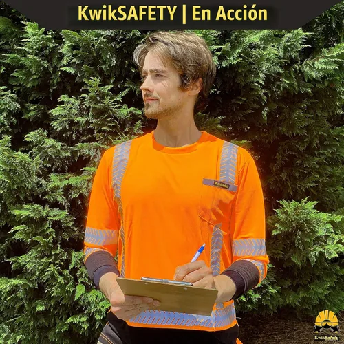 Vista 2 de KwikSafety Premium Long Sleeve Safety Shirts Class 3 ANSI OSHA Hi Vis PPE