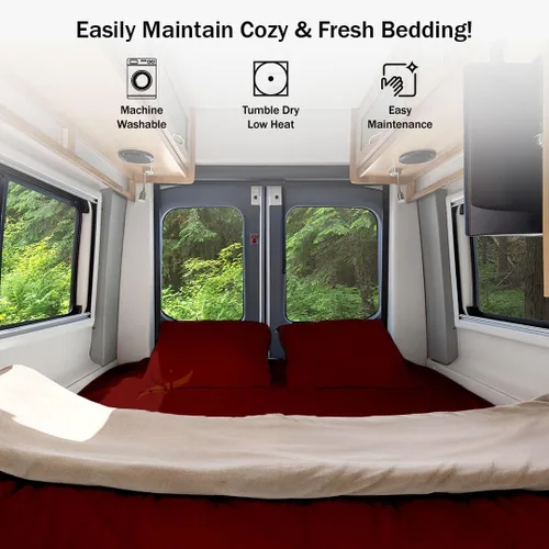 Vista 8 de Shreem Linen Juego de sábanas de microfibra para RV, 48x75 3/4 cama litera, burdeos sólido - Se ajusta a colchones de hasta 8 pulgadas