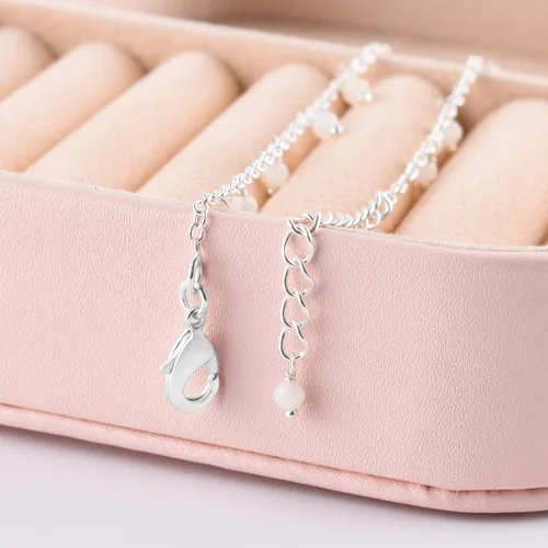 Vista 76 de Yanara Tobilleras de piedras preciosas para mujer, piedra natal natural, chapada en plata, joyería hecha a mano en 8.5 + 1.5 pulgadas, cristales