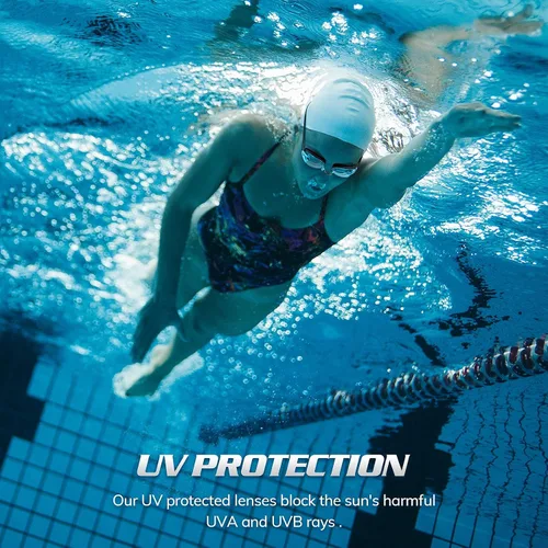 Vista 3 de Portzon Dynamics - Gafas de natación antiniebla, transparentes, sin fugas, para adultos, hombres y mujeres, color azul
