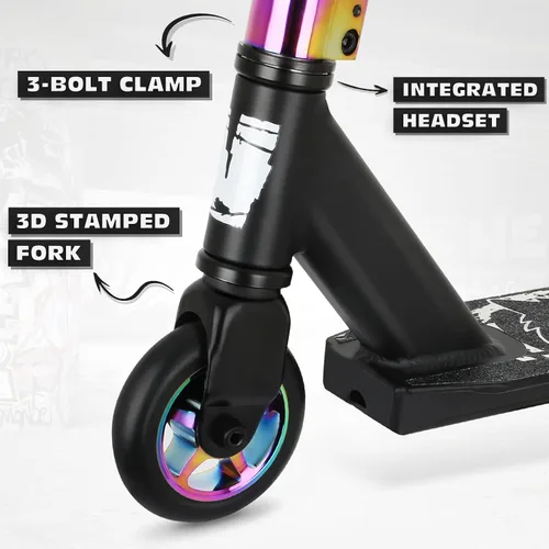Vista 4 de Patinete Pro Trick, scooters de acrobacias de nivel básico para niños de 6 años en adelante, scooter completo de aluminio y ligero BMX Freestyle