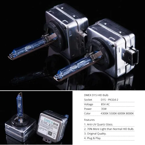 Vista 6 de DMEX D1S - Bombillas HDI de xenón para faros delanteros, color blanco cálido, 4300 K, 35 W, repuesto de 66144, 66140, 85140, 85415, paquete de 2