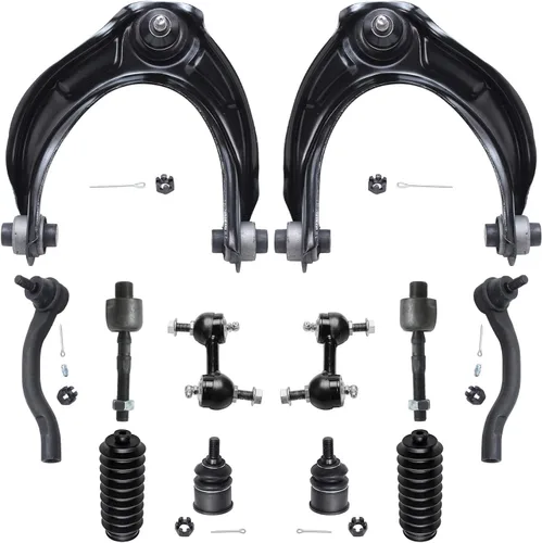 Vista 111 de Detroit Axle – 12 brazos de control superiores e inferiores delanteros con rótulas, barras de unión exteriores e interiores con topes, barras