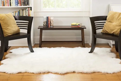 Vista 11 de Alfombra de piel sintética suave y sedosa, 2 x 3 pies, alfombra negra esponjosa, alfombra de piel de oveja, alfombra lanuda para sala de estar