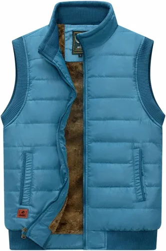 Vista 11 de Msmsse Chalecos de Abrigo para Hombre Chalecos de Invierno Acolchados con Relleno Chaleco Gilet Cuello Levantado Chaleco Puffer Cálido 01 Verde