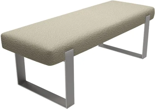 Vista 4 de VANT Banco de cama tapizado, beige Boucle, níquel cepillado Boucle Beige - Níquel cepillado