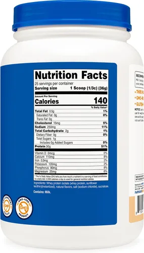 Vista 5 de Nutricost Polvo aislado de proteína de suero (masa de pastel, 2 libras)