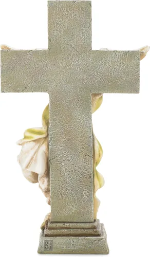 Vista 5 de Joseph's Studio by Roman Inc., Ángel conmemorativo con cruz, colección de jardín, estatua religiosa, santa familia, monumento, ángel, santo