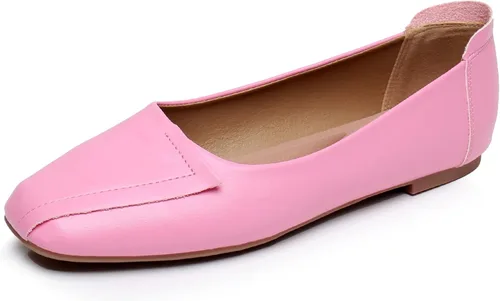 Vista 24 de VenusCelia - Zapatos bajos de baile para mujer Beige (Beige PU)