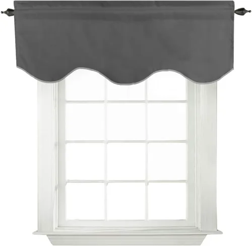 Vista 44 de Turquoize - Cenefa opaca para ventanas de cocina/baño/sala de estar/dormitorio con aislamiento térmico, cenefa festoneada con bolsillo para Aqua