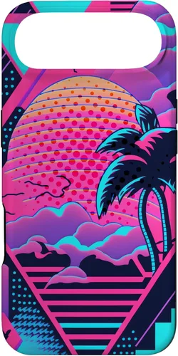Vista 27 de iPhone 16 Retro Vaporwave Vibes - Funda para amantes de la nostalgia de la música de los años 90