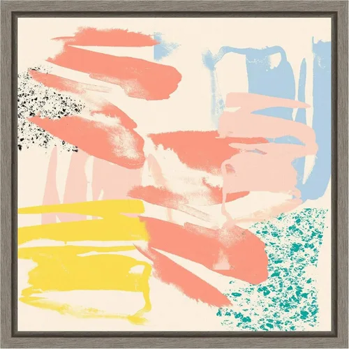 Vista 17 de Amanti Art Framed Canvas Wall Art 16x16 Retro Op II by Jennifer Goldberger, Framed Wall Art Canvas, Abstract Artwork, Traditional Decor, Small