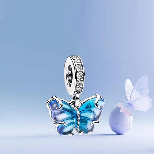 Vista 6 de Annmors Silver Charms for Bracelets 925 Sterling Dragonfly Family Heart Love Dangle for Women Bracelet & Necklace Pendant