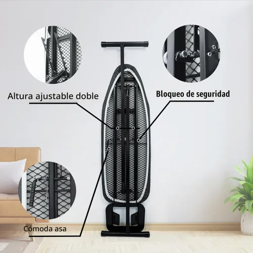 Vista 5 de Duwee Tabla de planchar de 12 x 36 pulgadas con cubierta resistente al calor y almohadilla de fieltro gruesa, tabla de planchar compacta plegable