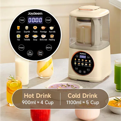 Vista 3 de Joydeem JD-J03 Licuadora de Cocina con Escudo Insonorizado, Licuadora de Calor y Frío para Leche de Soja y Jugo sin Filtro, 8 Velocidades y Control