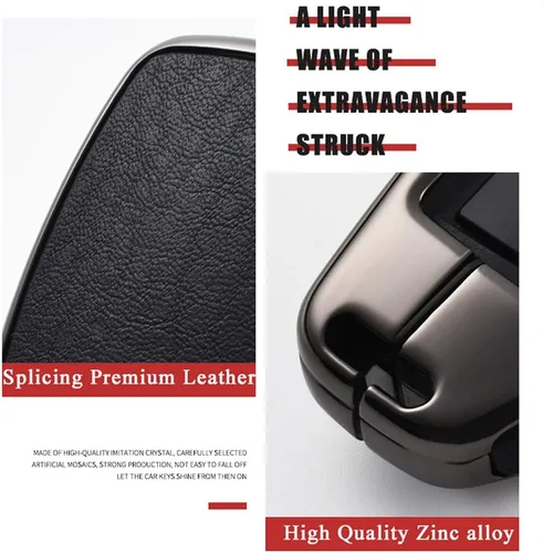 Vista 5 de SANRILY Funda de metal para llavero Volkswagen para Volkswagen para VW Tiguan 2016-2018 Magotan Passat B8 B7 Skoda Superb A7 Llavero remoto sin Negro
