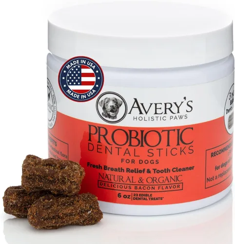 Vista 9 de Avery's Holistic Paws Palitos dentales probióticos para mascotas, golosinas suaves y saludables para perros, masticables sin ocultar, cuidado
