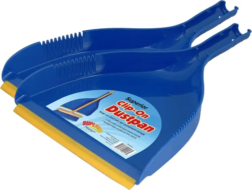Vista 8 de Superio Recogedor con clip, plástico azul resistente, fácil agarre con clip en el borde de goma, escombros de barrido detallados, se adapta a