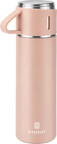 Vista 10 de Termo de acero inoxidable 500ml/16.9oz botella aislada al vacío con taza para café, bebidas calientes y bebidas frías, cantimplora de agua.