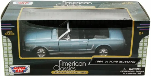 Vista 5 de Motormax Escala 1/24 Diecast 1964 1/2 Ford Mustang Convertible en Color Azul Claro