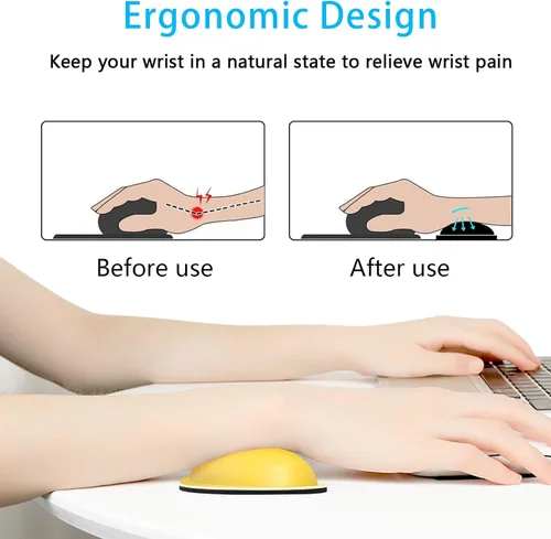 Vista 2 de Dapesuom Reposamuñecas para ratón, soporte ergonómico de espuma viscoelástica para muñeca de ratón, almohadilla de descanso para mano de cuero tipo