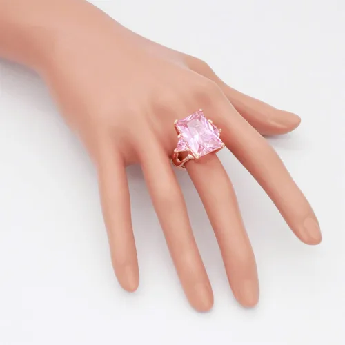 Vista 8 de Lavencious Anillos elásticos grandes y brillantes con circonitas cúbicas para mujer, talla 7-9